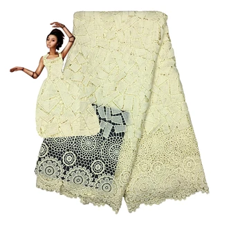 

Latest Laser Cutting Nigerian Lace Embroidered Fabric Jacquard Lace Fabric For wedding Dress.African lace fabric FC16-CY03