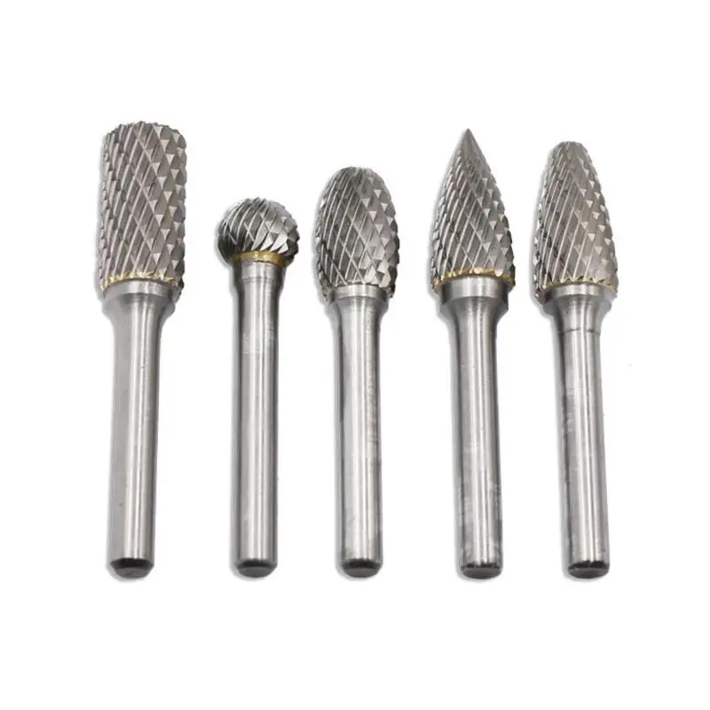 

5pcs/set 6x12mm Tungsten Carbide Rotary File Burr Rasp Drill Wood Grinding Wood Drilling Grinder Electric Grinder