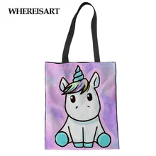 WHEREISART Милая льняная повседневная женская сумка для покупок модная Большая вместительная Холщовая Сумка для дам милая сумка для покупок