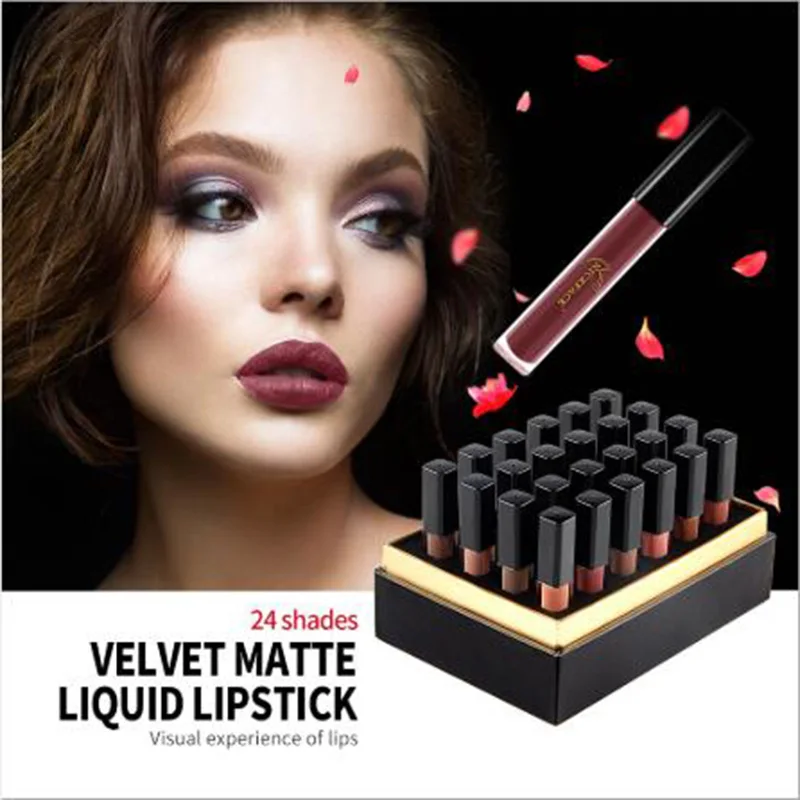 

Niceface 24 Matte Nude Liquid Lipstick Lip Stick Long Lasting Waterproof Pigment Matte Makeup Lip Gloss Set