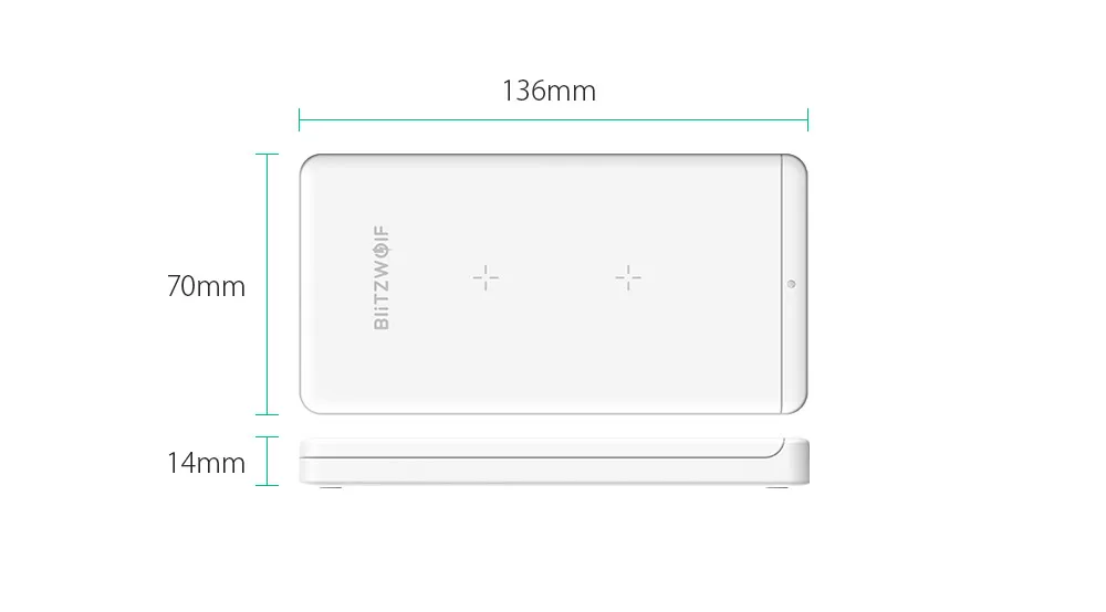 BlitzWolf Qi беспроводное зарядное устройство10Вт для iPhone X 8 Galaxy S9 S8 S7 S6 Edge Note 8 беспроводная Док-подставка для быстрой зарядки