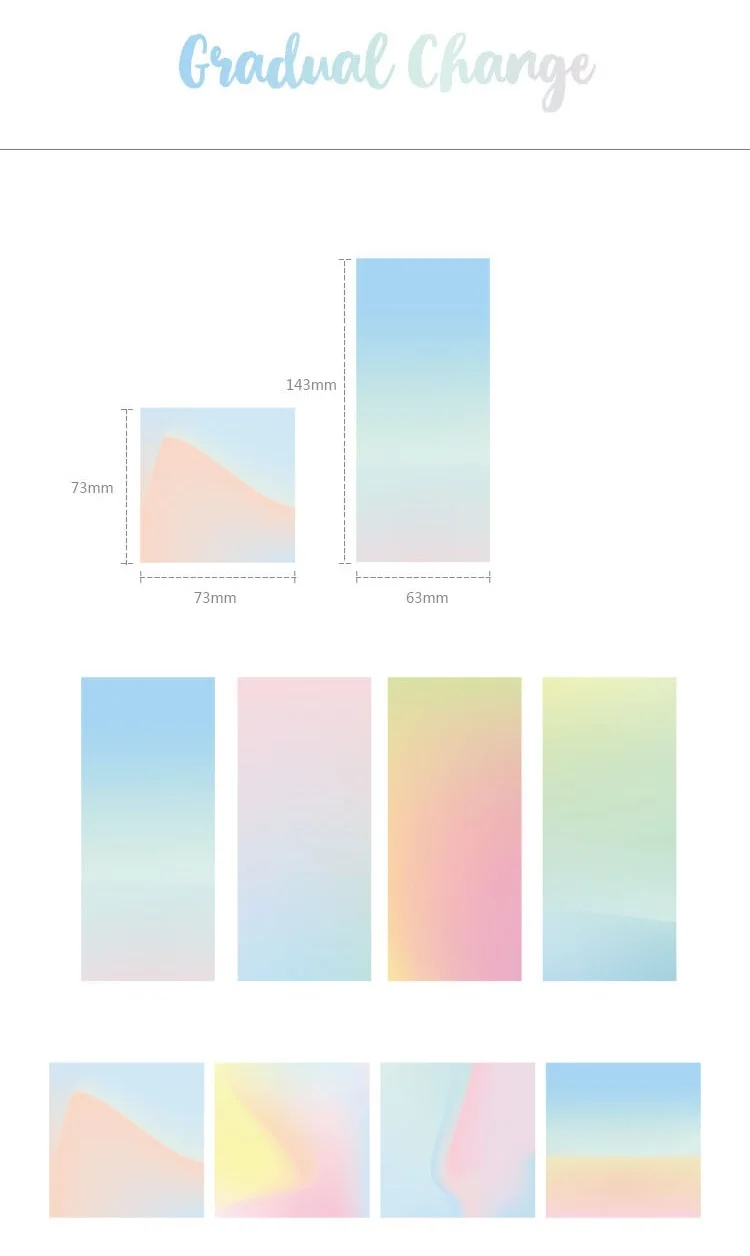 24 шт./лот постепенное изменение цвета заметка мини-блокнот стикеры-напоминания канцелярские принадлежности Школьные принадлежности F128