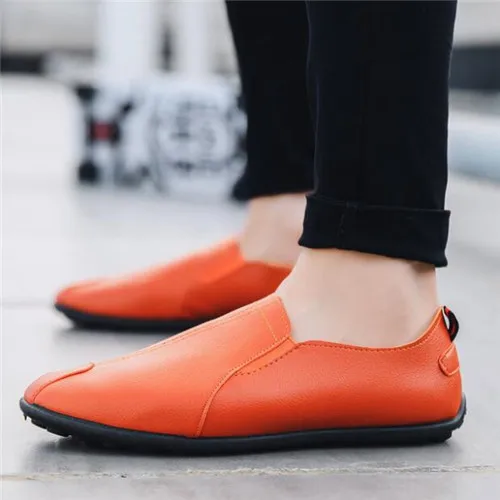 Mhysa/Новинка года; мужская кожаная повседневная обувь; сезон весна-осень; мужская обувь на плоской подошве; дышащая модная обувь; удобная обувь на плоской подошве; L207 - Цвет: Orange