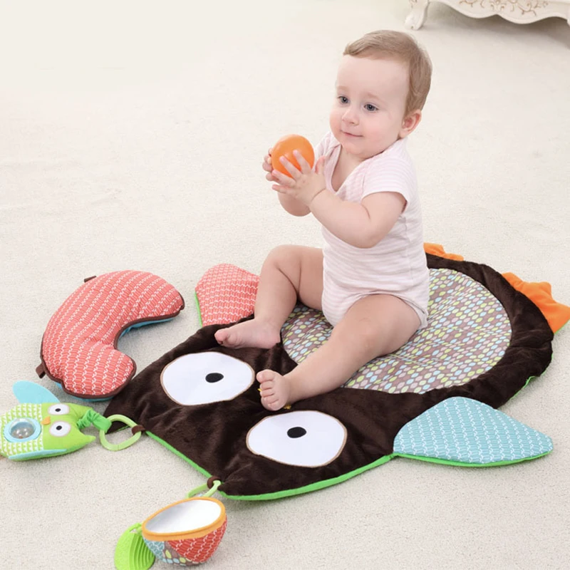 Baby Mat Puzzle Game Infant 69*50cm Activity Toy Baby Play Mat For Playing Play Floor Puzzle Mat For Children Mattress Owl Brown