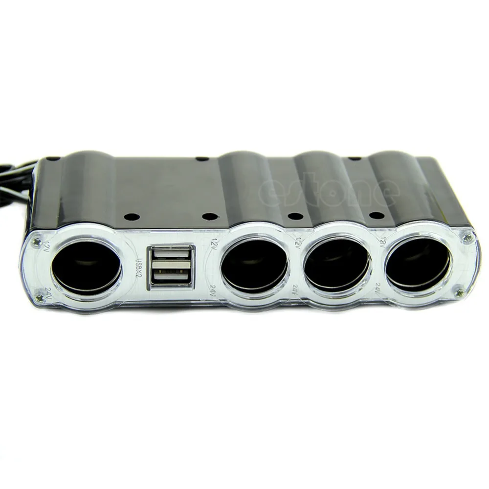Compact Portable Auto Car 4 Way Multi Socket Cigarette