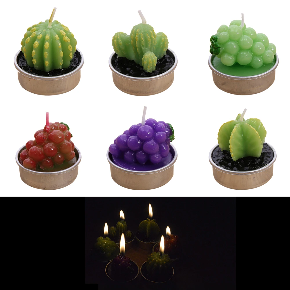 Plant Cactus Tealight Candles Handmade Delicate Succulent Cactus