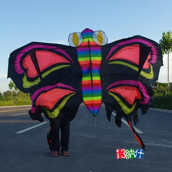 

outdoor big kite 3d single line weifang cheap 3 meters large butterfly kite rainbow trainer kites flying toys china toy factory