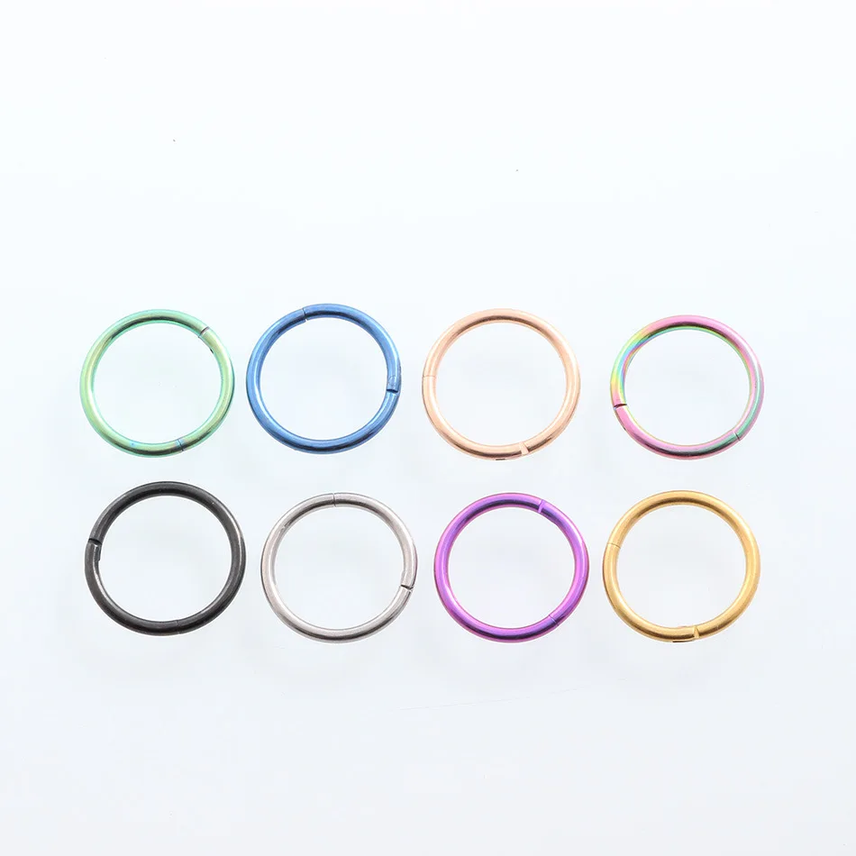 

Fashion Black /Blue Circle Body Jewelry Titanium Piercing Earrings Rings for Ear Helix Tragus Conch Daith Lobe Rook Piercing