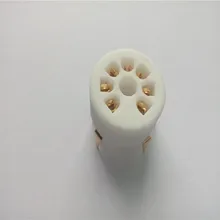 10 шт. трубчатая розетка GZC7-Y-B-G 7 pin Золотая трубка держатель выход для усилителя PCB 6Z4 EAA91 EC92