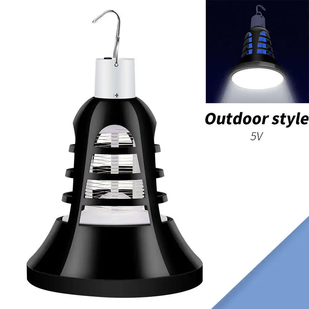 E27 Светодиодный светильник от комаров, USB 5 В, электронная антимоскитная лампа, 220 В, светодиодный светильник, ловушка от насекомых, 8 Вт, уличный светильник, 110 В, 2 в 1 - Цвет: Outdoor 5V