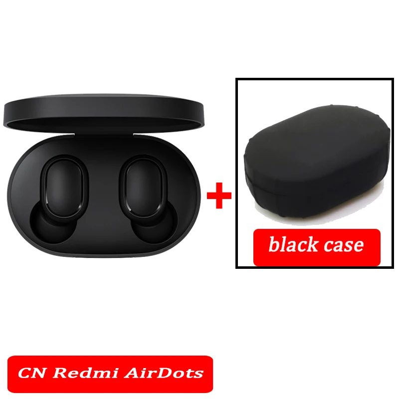 Xiaomi airdots Redmi Airdots TWS беспроводные наушники Голосовое управление Bluetooth 5,0 шумоподавление управление краном - Цвет: CN Add Black Case