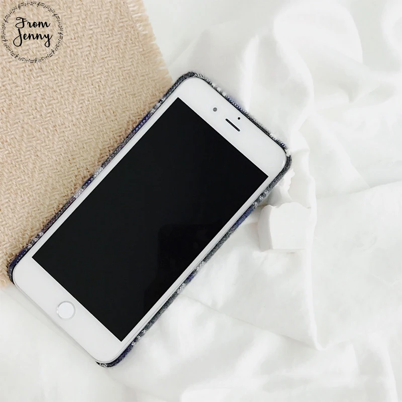 From Jenny бренд Rhinestone Bowknot, тканевый чехол Чехлы для iPhone 11 Pro 7 8 плюс 6s 6plus X XR осень-зима мягкая задняя крышка для мобильного телефона