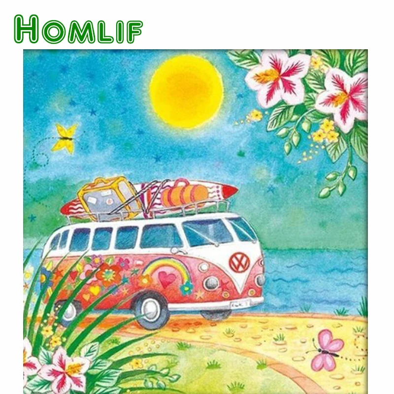 HOMLIF 5D алмазная живопись полноразмерная мультяшная вышивка крестиком сделай сам