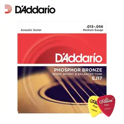 D'addario ej17 phospher Бронзовый акустической Гитары строки средней толщины. 013-.056 Daddario Гитары строки (с 2 шт. выбирает)