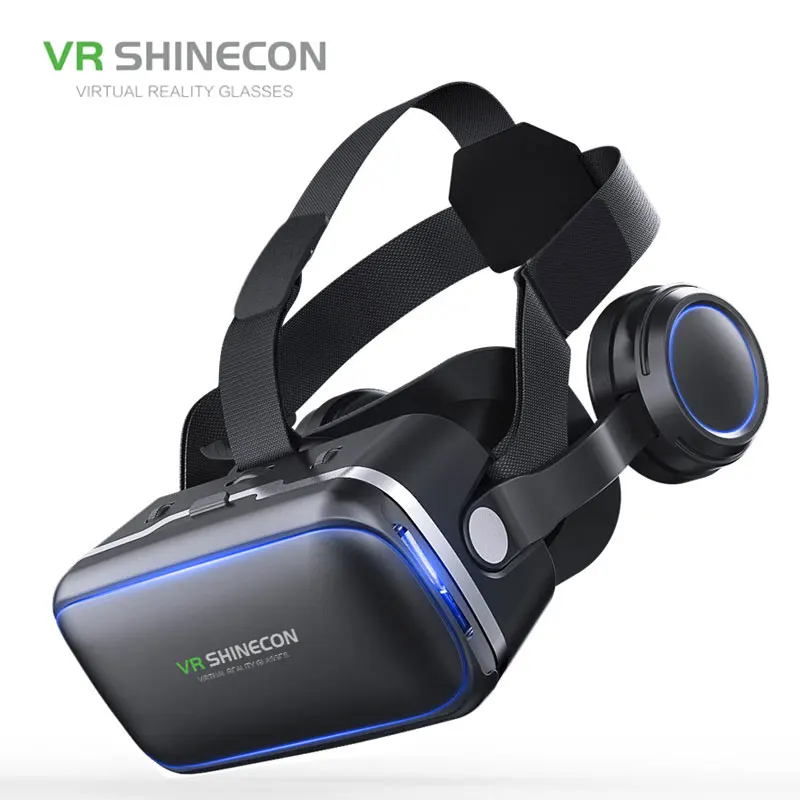 VR SHINECON G04E 3D VR очки гарнитура с наушниками для 4,7-6,0 дюймовых Android iOS смартфонов