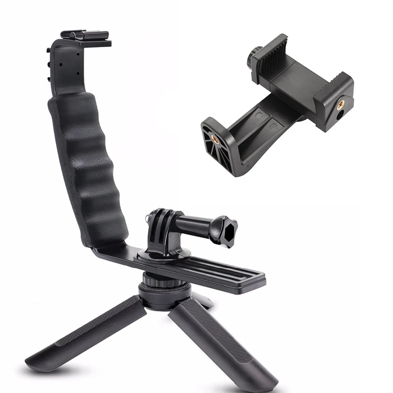 

L Bracket Stand Hot Shoe Mount Phone Clip Mini Tripod for Zhiyun Smooth Q/DJI OSMO Mobile 2/Feiyu Gimbal/Smart Phone/Camera