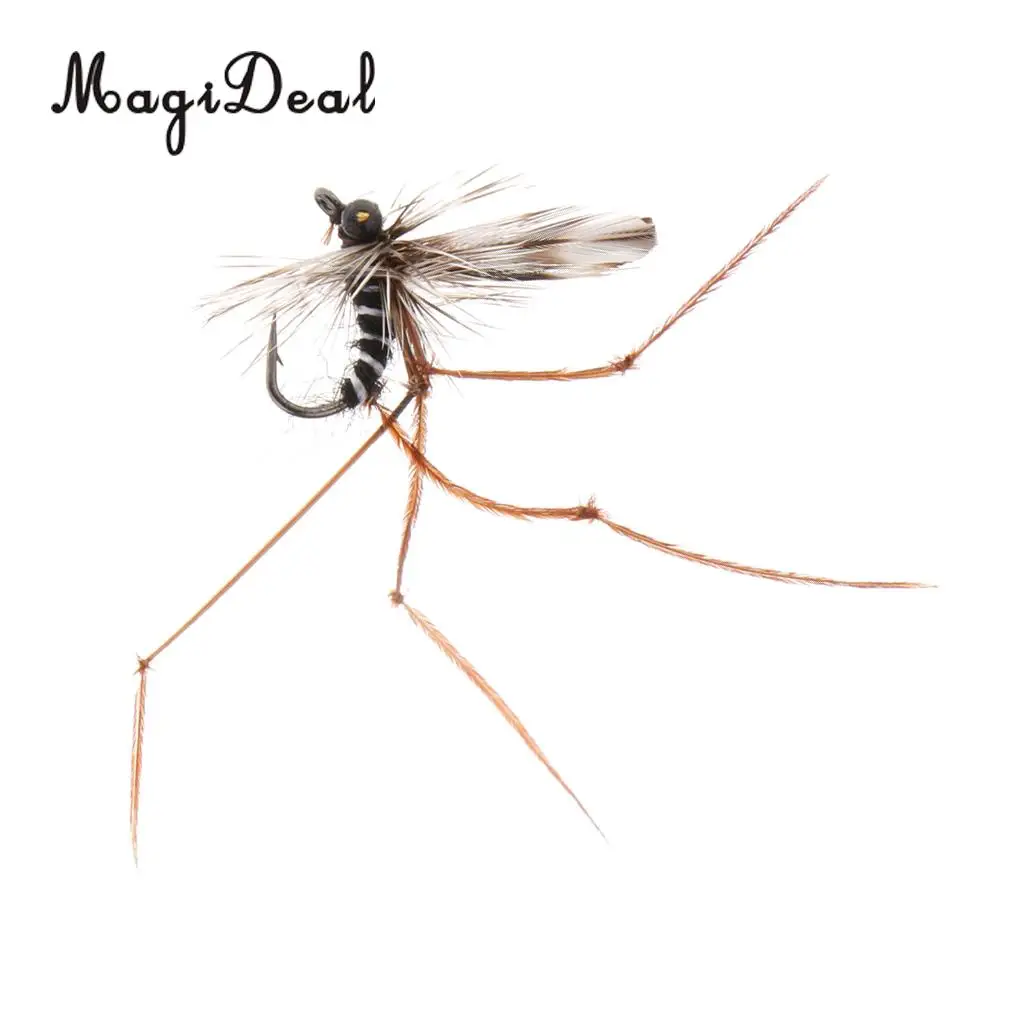 Mosquito Dry Flies Bass Trout Salmon Steelhead Fly Fishing Flies 14# Barbed Hook Top Water Floating Fishing Lure