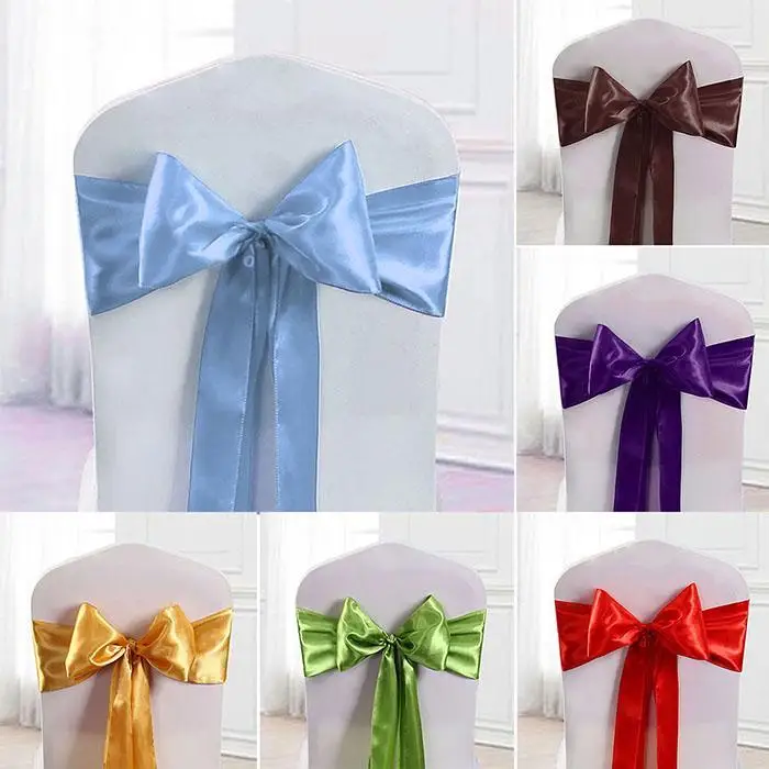 Крышка стула галстук-бабочка лента для свадьбы и мероприятий поставки украшение для вечеринки; Рождество