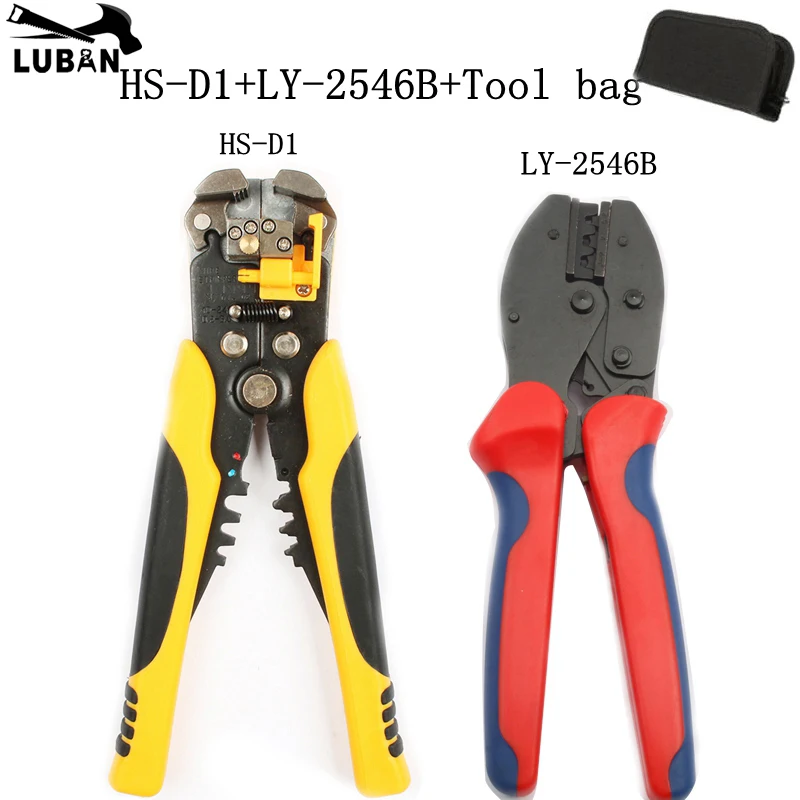 

LY-2546B crimping pliers 2.5/4/6mm2 14-10AWG MC4 pv cable connector for solar kit HS-D1 wire stripping cutting tools kit