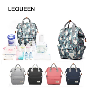 

LEQUEEN Fashion Diaper Bag for Mummy Nappy Bag Large Capacity Nappy Bag Travel Backpack Nursing Bag for Baby Care bolsa materni