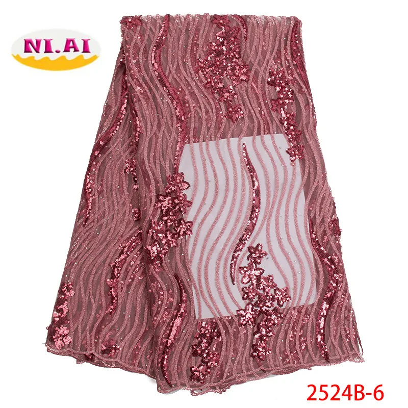 

Union African Lace Fabric 2019 High Quality Lace French Sequins Lace Fabric Beautiful Lace For Nigerian Wedding Dress XY2524A-6