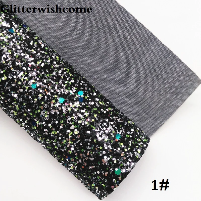 Glitterwishcome 21X29 см A4 размер винил для бантов, кристалл массивный блеск кожа ткань винил для бантов, GM099A