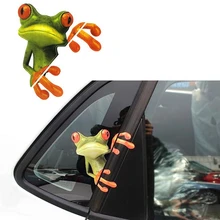 Green Funny Cute Frog Car Stickers and Decals for car-styling Automobile Window Decoration Accessories