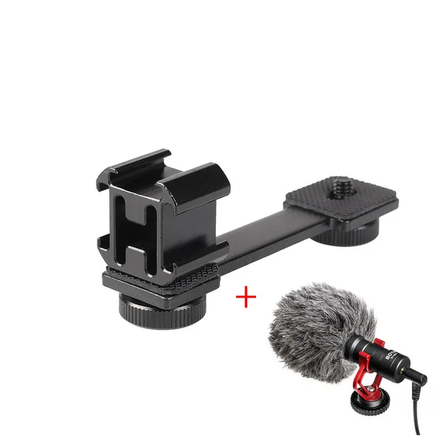 

Boya BY-MM1 Microphone 3 In 1 Triple Hot Shoe Mount Adapter Extension MIC for Zhiyun Smooth 4 DJI OSMO Mobile Recording Studio