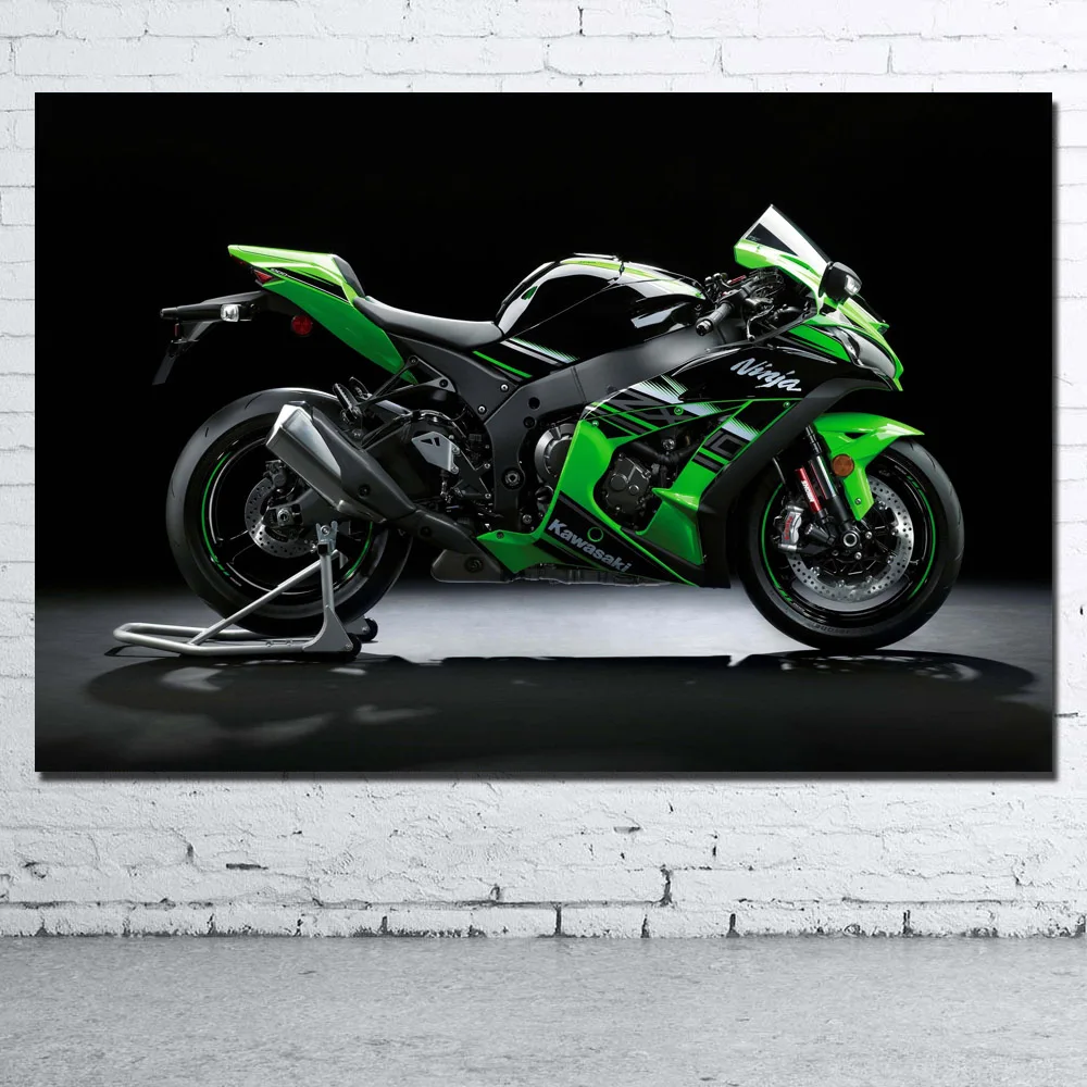 Kawasaki Ninja Motorcycle Superbike Picture Printed Wall Art Poster Canvas Cloth Decorative paintings|Painting & Calligraphy| -