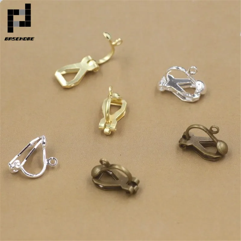 BASEHOME 10pcs/lot Copper Earring Hooks Clasps Settings Earrings Clips