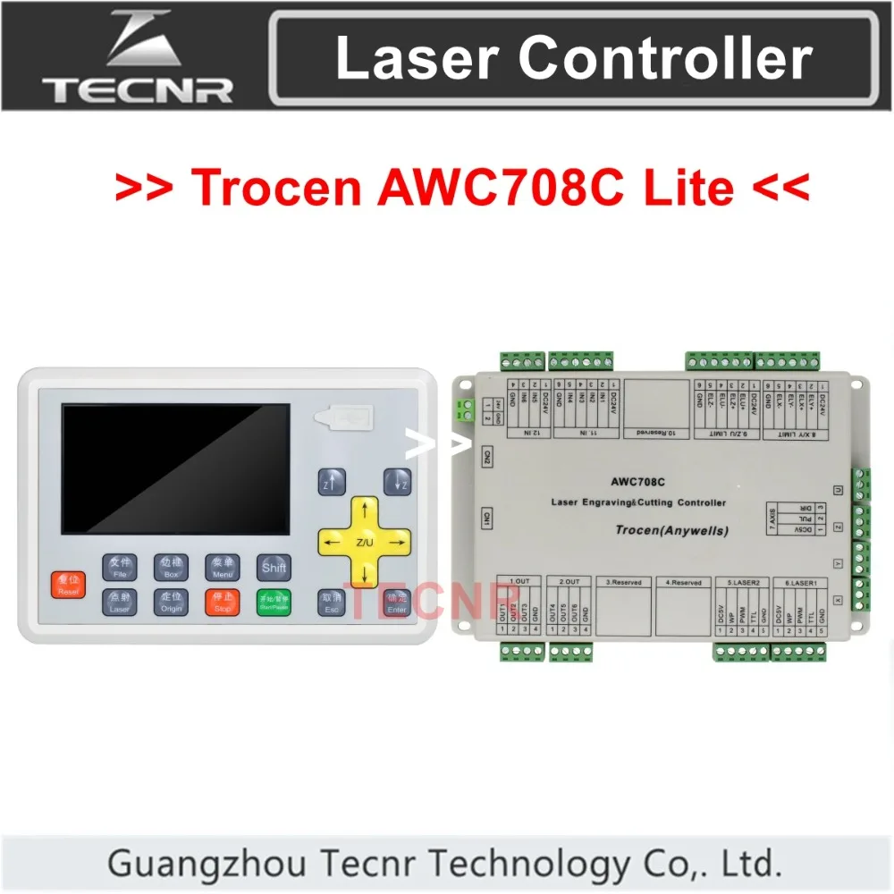 CO2 лазерный DSP контроллер системы Trocen AWC708C Lite для лазерной резки гравер, заменить AWC608