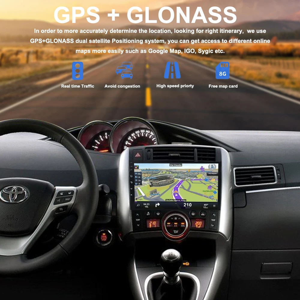 Автомобильный радиоприемник Android 9 0 GPS для Toyota Verso 2007 2008 2013 мультимедиа с дюймовым