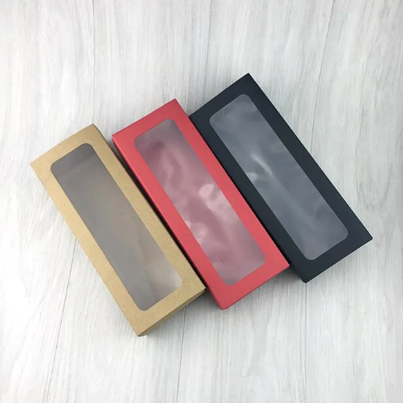 Kraft Paper Event Box For Candy Cookies Bakery Gift Package Brown Craft Paper With Window Packing Boxes PP112301