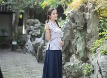Dropshipping Chinese Traditionary Style Women’s Girl Casual Shirt Blouse Tops S M L XL XXL 3XL 2518-7
