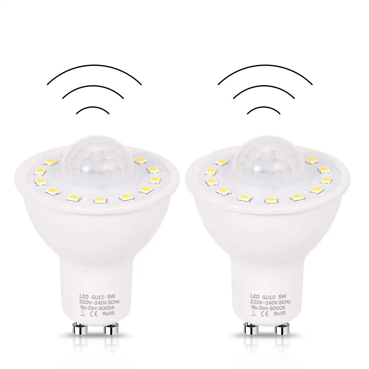 GU10 PIR Motion Sensor LED Light Bulbs 5W,50W Equivalent 500lm Day