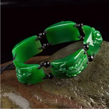 

Wudu carved and tian yu men's bracelet with certificates/