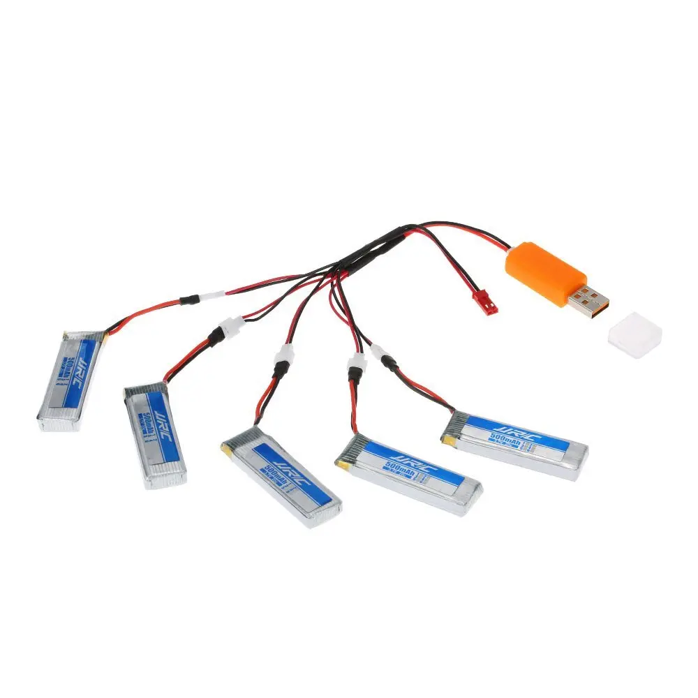 

5pcs * JJRC H37-0002 3.7V 500mAh 20C LiPo Battery and USB Charger Set for JJRC H37 E50 Selfie Drone RC Quadcopter