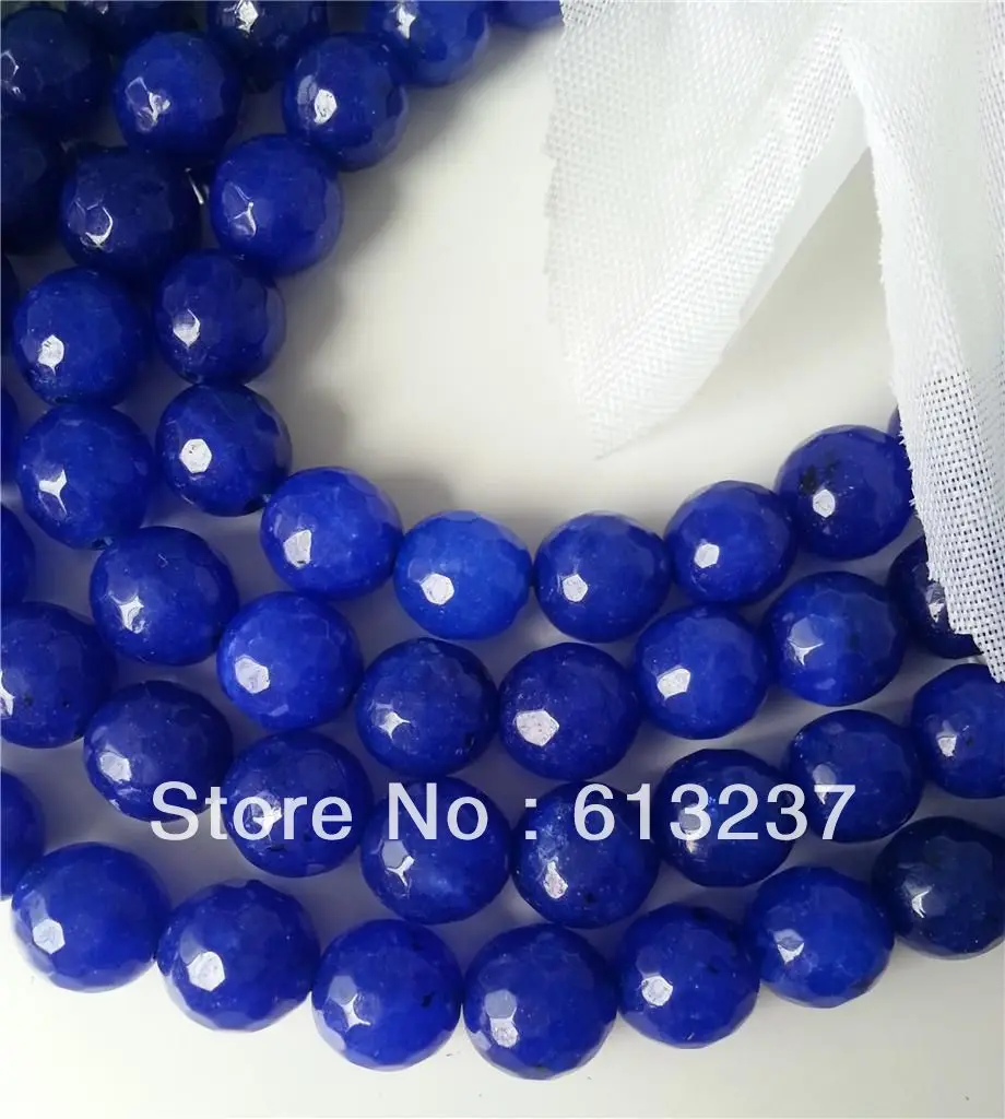 

Beautiful Faceted Round Blue chalcedony jades 4mm 6mm 8mm 10mm 12mm Stone Loose Beads Chalcedony Jewelry making 15 inch MY4085