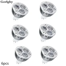 6 шт./лот 9 Вт Алюминий прожектор 3 светодиодный s 3*3 W MR16 Светодиодный прожектор высокой Мощность светодиодный декоративный теплый белый холодный белый свет, переменный ток/DC12V точечный светильник