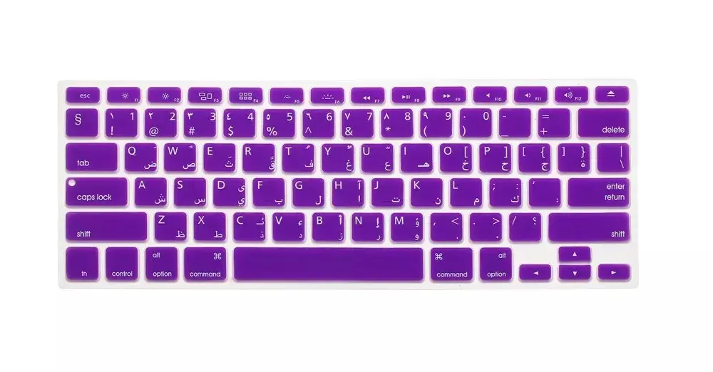 Арабская силиконовая американская арабская клавиатура силиконовая клавиатура чехол для Apple macbook Air Pro retina 13 15 17 для mac book Ноутбук кожа - Цвет: Purple