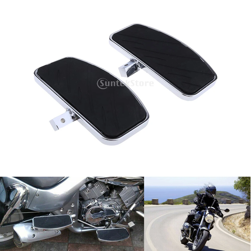 1 Pair Motorcycle Wide Foot Pegs Foot Rests Front Pedals For Honda VF250/750 Yamaha XVS400/650/600 XV125/250/400/535 Etc L & R