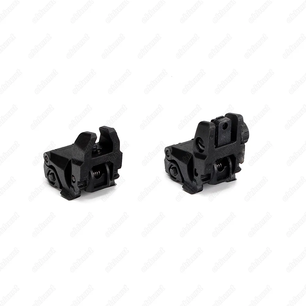 ohhunt Hunting AR 15 M16 Front Rear Sight Set Rapid Transition Polymer Flip up Sights with Picatinny Rail for 1913 Handguards (6)