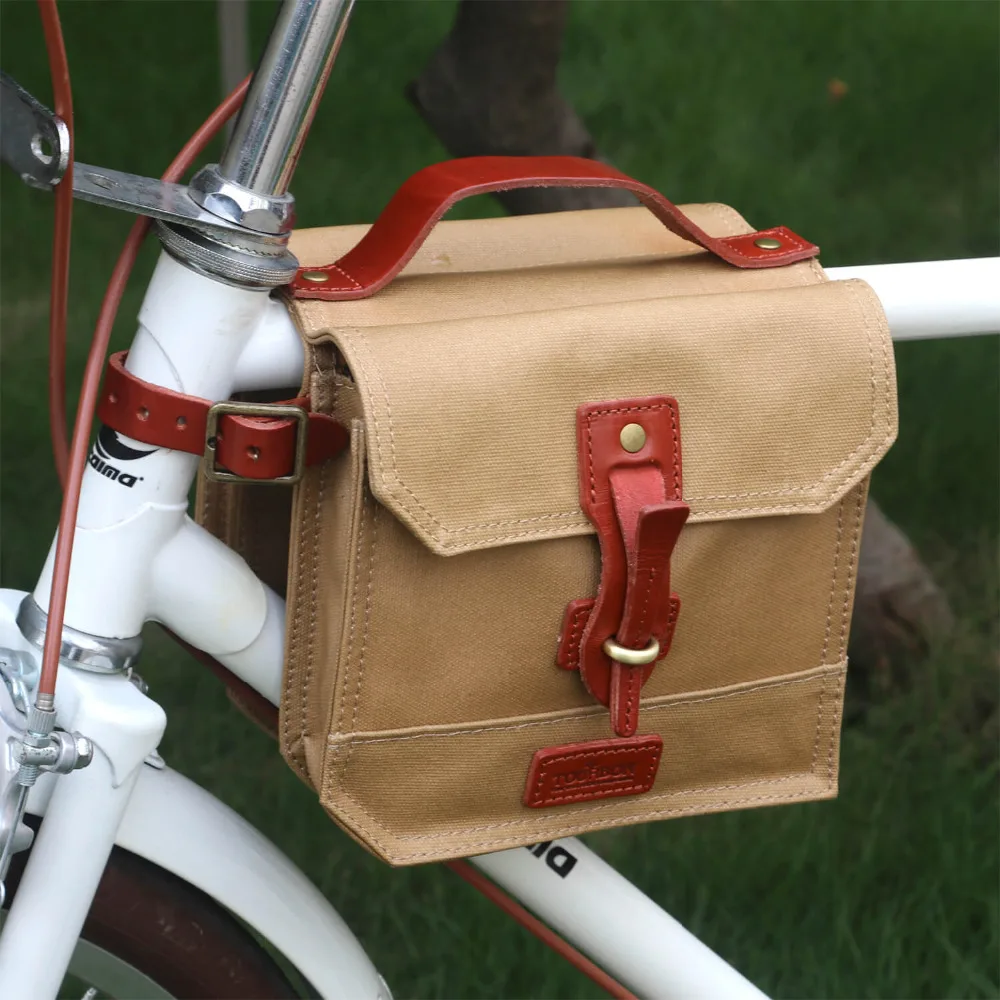 Flash Deal Tourbon Vintage Canvas Bicycle Top Tube Bags Bike Frame Bag Cycling Pannier Two Pouches Multi-function Bike Accessories 3 Flash Deal Tourbon Vintage Canvas Bicycle Top Tube Bags Bike Frame Bag Cycling Pannier Two Pouches Multi-function Bike Accessories 3