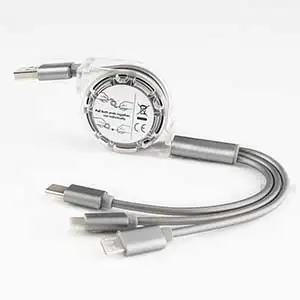 3 в 1 Выдвижной Шнур Micro usb type-C зарядное устройство кабель код плоский 1 м 3ft зарядное устройство линия для huawei samsung мобильный телефон зарядный кабель - Цвет: Серый