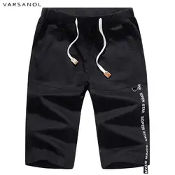 Varsonal брендовая одежда повседневные шорты для мужчин хлопок шнурок сплошной цвет середины талии Короткие брюки для девочек летние