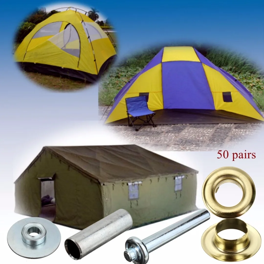DWZ 100Pcs Punch Grommets and Tarp Repair Kit Hole Eyelet Tarpaulin Awning Tent