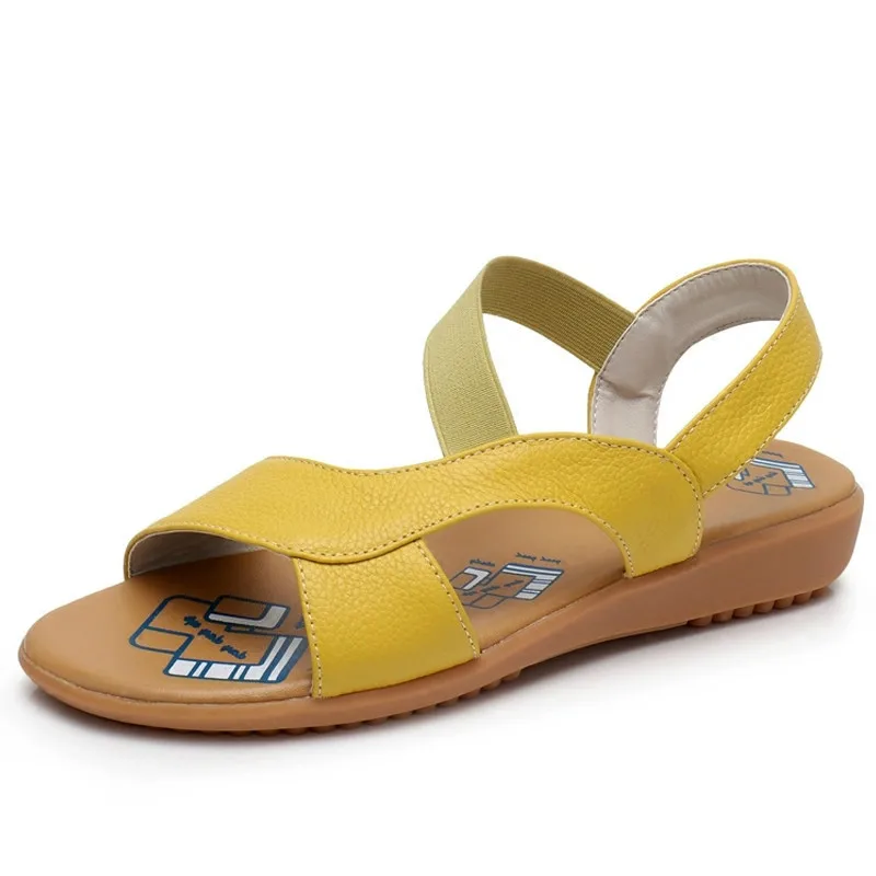 

WDHKUN Cow Genuine Leather Sandals Women Flat Heel Sandals Fashion Summer Shoes Woman Sandals Summer Plus Size 34-43