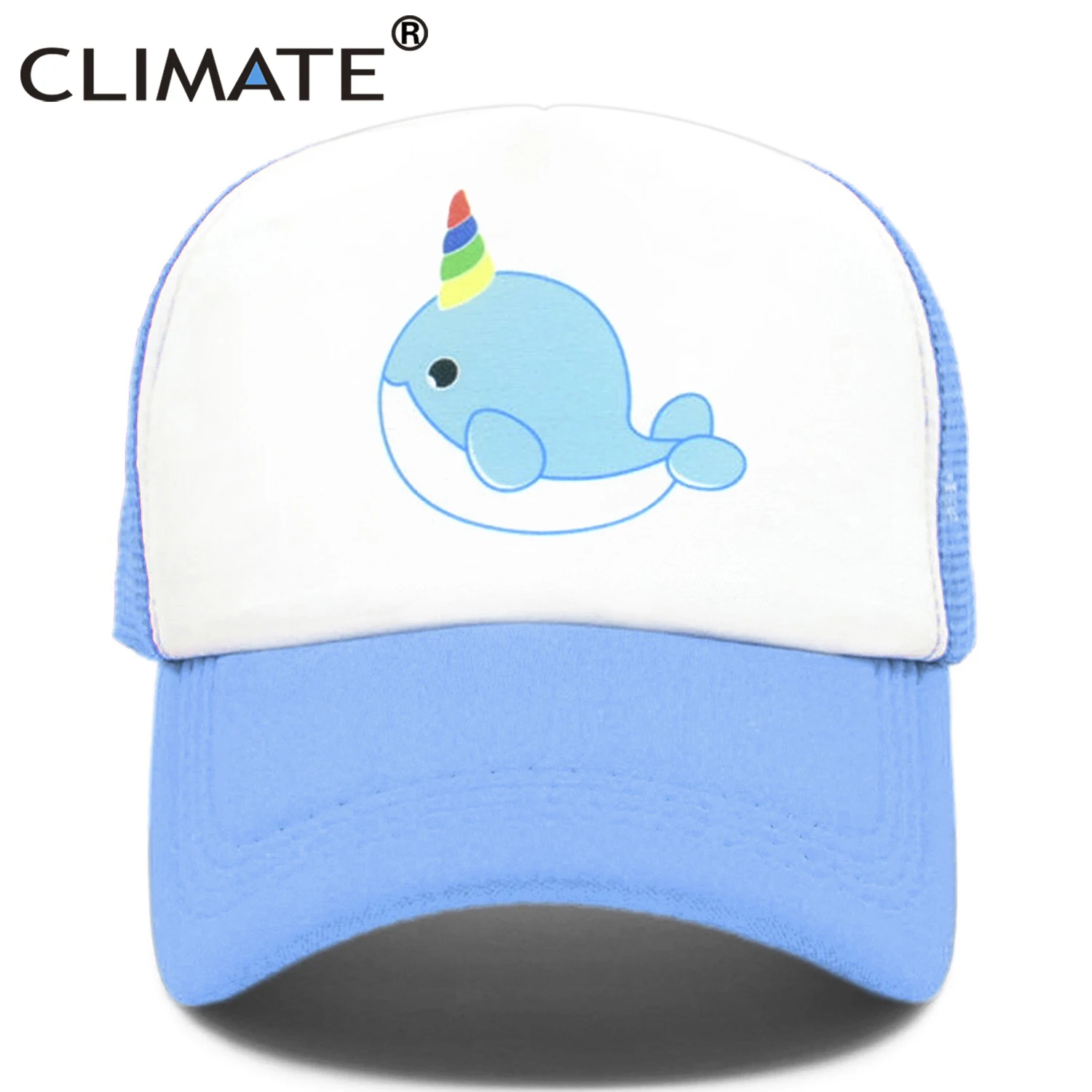 

CLIMATE Unicorn Narwhal Trucker Cap Hat Narwhal Funny Cute Whale Caps Summer Cool Hip Hop Mesh Caps Hat for Men Women Youth Girl