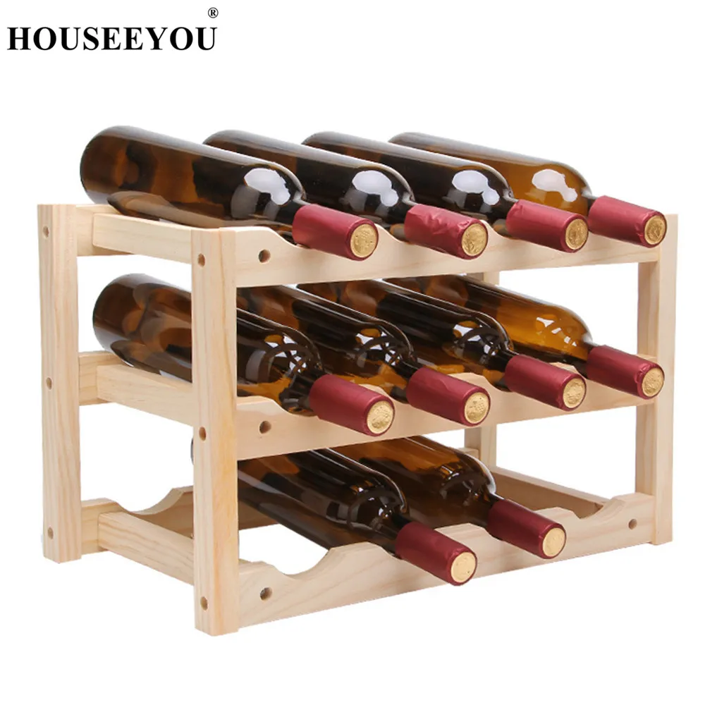 12 Bottles Red Wine Rack Diy Bottle Holder Beer Stand Rest Kitchen