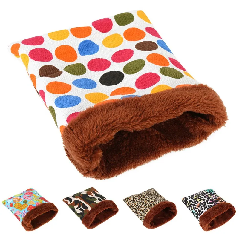 

Warm Hamster Bed House Soft Plush Guinea Pig Bed Rat Nest Small Animals Mouse Sleeping Bag House Accessories Hamster Cage